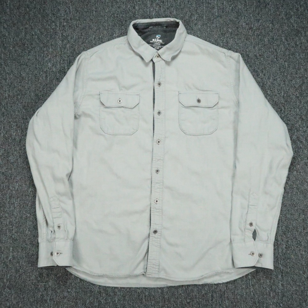 Kuhl Shirt Mens Large Gray Descendr Long Sleeve Button Up Outdoors Hiking